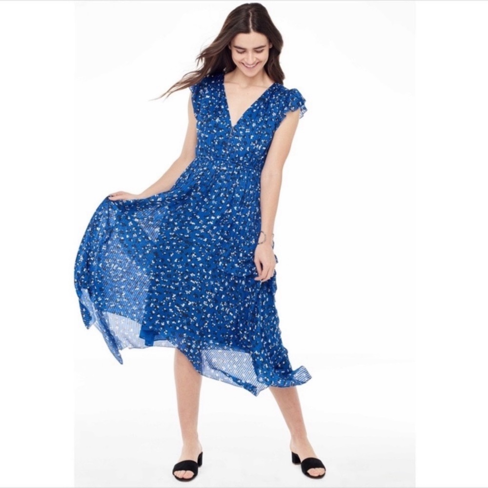Ulla Johnson Aurelie Floral Print Midi Dress Sz 2